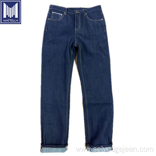 low MOQ custom raw selvedge denim men jeans